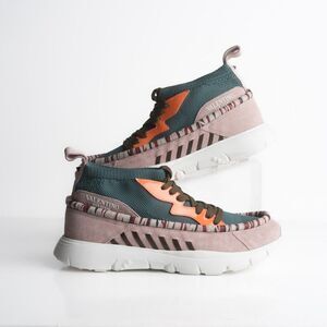 VALENTINO GARAVANI Mens Heroes Tribe Stretch-knit  Suede Sneakers EU 41 US 8